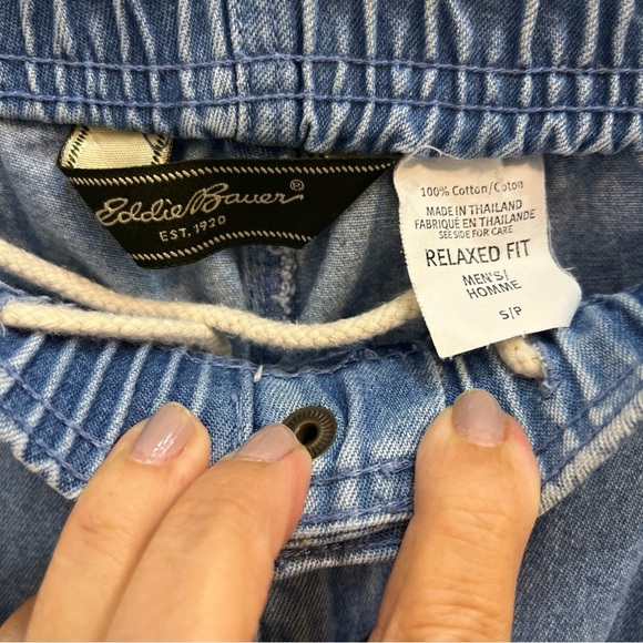 Vintage Eddie Bauer Men Blue Relaxed Fit Jeans Elastic waist - Picture 6 of 12